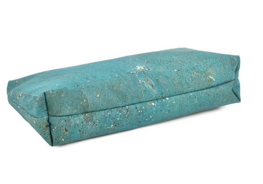 Turquoise & Metallica Slim Zipper Clutch