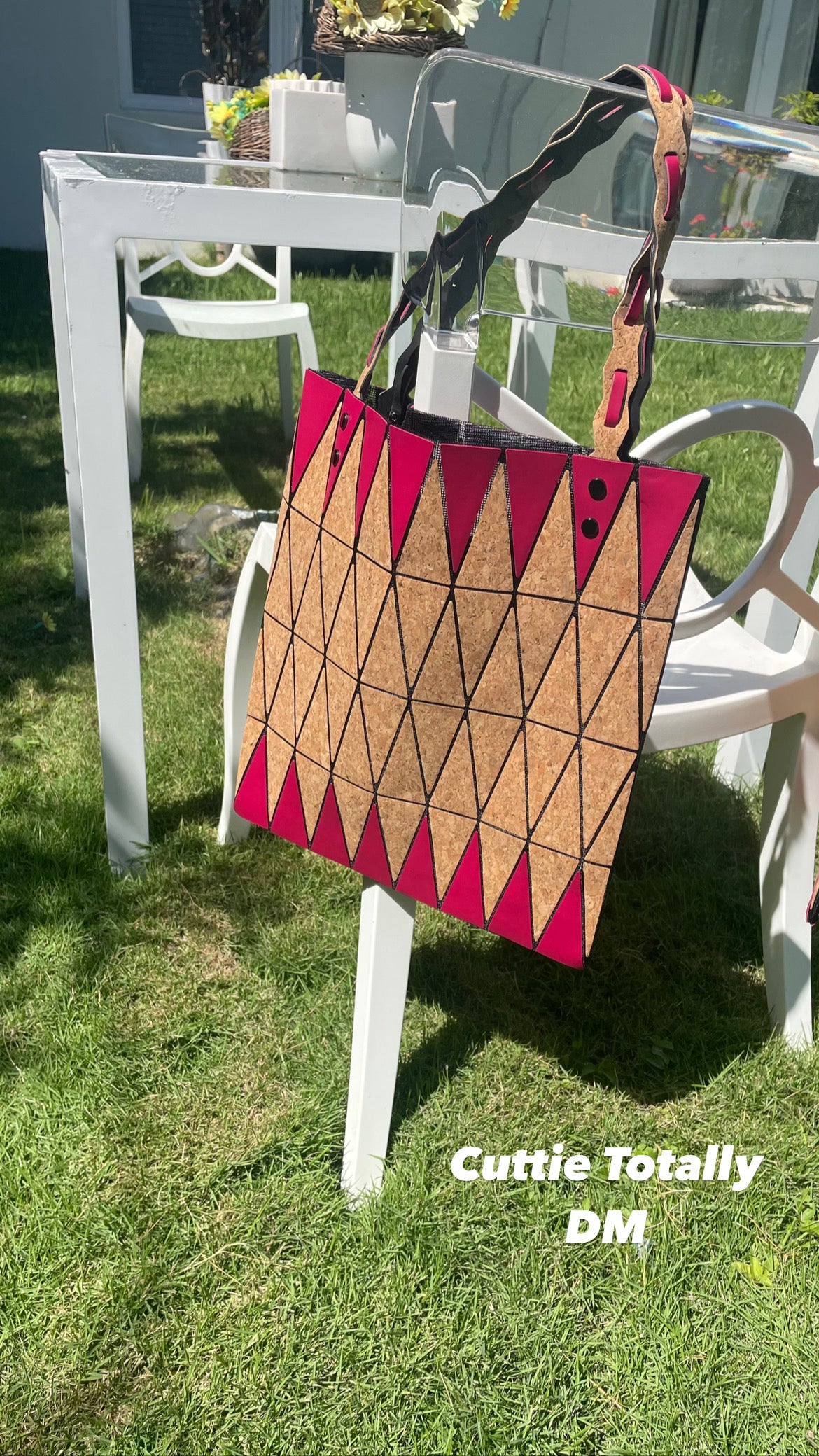 Cork Tote w Pink accents